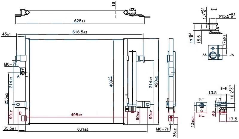 KLİMA BRAZİNG CONDENSER A/M(498X409X16)SPİDER 124 1.4 2016+ 941105 - ORIS - OEM 6000615271