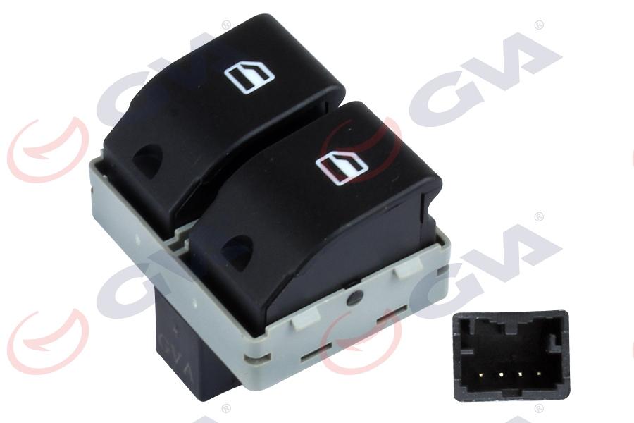 CAM AÇMA ANAHTARI ÖN SOL POLO (01-08)-SEAT IBIZA (04-) (4 FİŞ-ÇİFTLİ) - GVA - OEM 6Q0959858