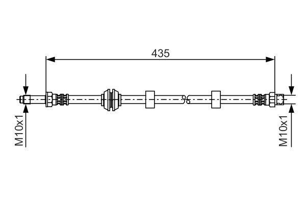 ÖN FREN HORTUMU CADDY II 1.4-1.4 16V(95-04)GOLF II 1.6(95-97)1.9 SDI-1.9TDI(95-04)435mm(1987476695) - BOSCH - OEM 1H0611701