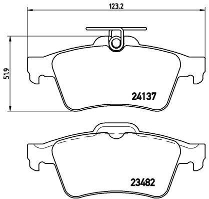 ARKA BALATA FOCUS II CMAX 03> CONNECT 02> LAGUNA III 07> OPEL VECTRA C 02> SIGNUM 03> CITROEN C5 08> PEUGEOT P508 10>18 - BREMBO - OEM 3M512M008AC