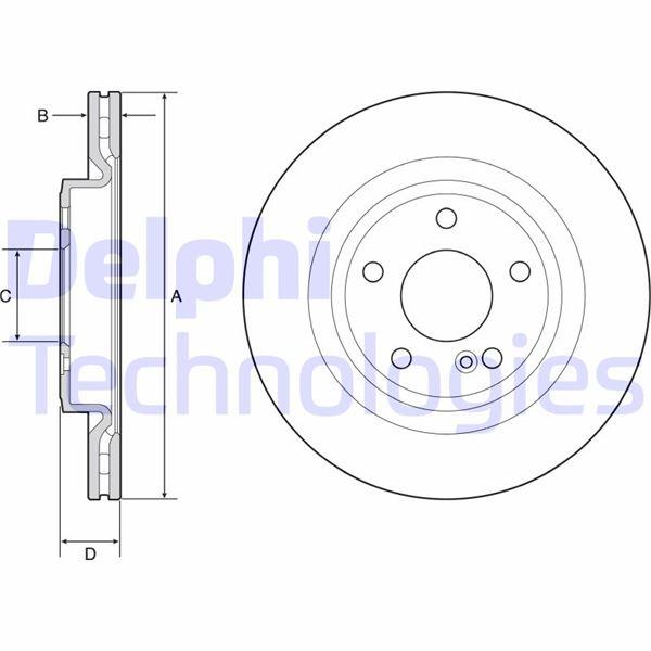 FREN DISKI ARKA 4-matic MERCEDES W176 C117 X117 X156 - DELPHI - OEM A2464230812