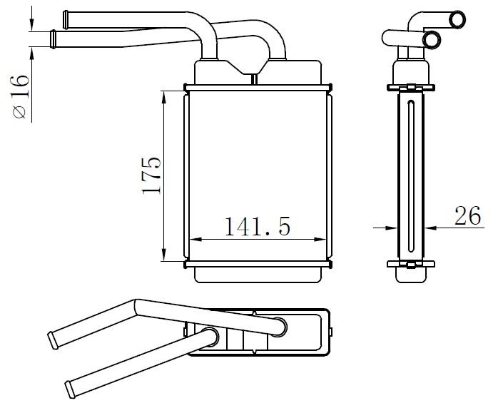 KALORIFER RADYATORU TWINGO 1.2I 93> (175X152X26) (OTO. MEK.) - ORIS - OEM 7701036909