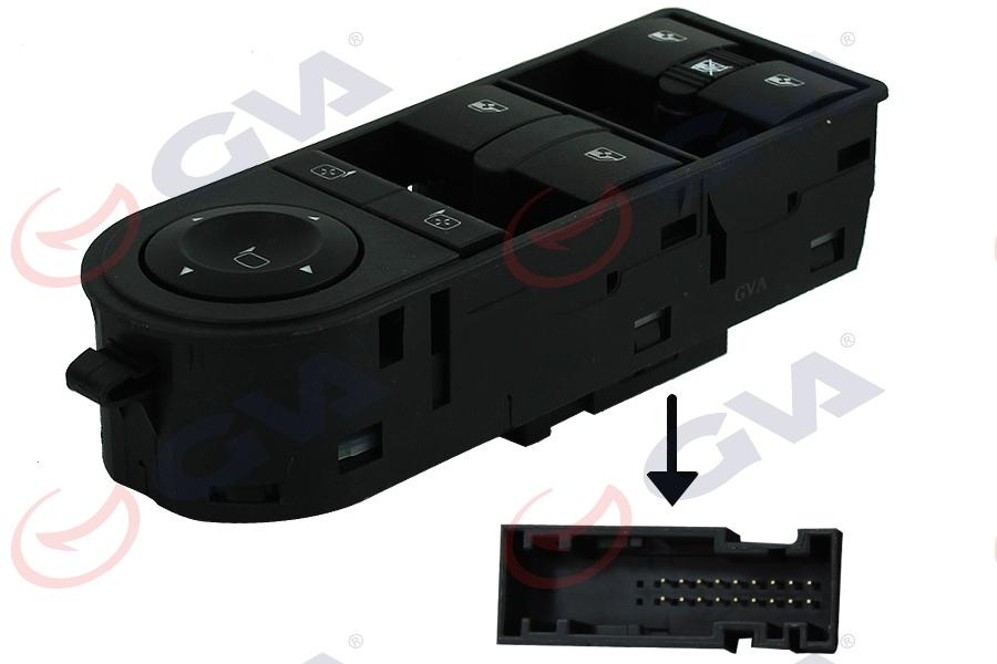CAM AÇMA KAPAMA ANAHTARI SOL ASTRA H-ZAFİRA B (DÖRTLÜ+ÇERÇEVELİ+DİKİZ AYNA KONT.) - GVA - OEM 13228699