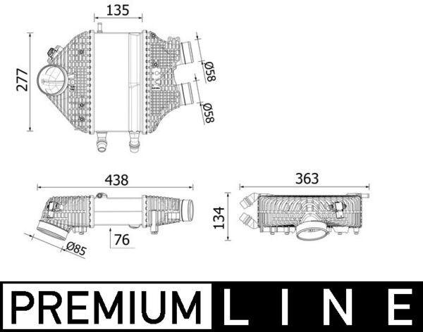 TURBOSARJ RADYATORU BMW S55 F80 F82 F83 F87 - MAHLE - OEM 17517846235