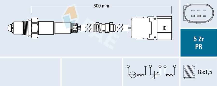 OKSIJEN SENSORU GOLF IV 1.6 16V 00> LEON 1.6 16V 00> - FAE - OEM 036906262E