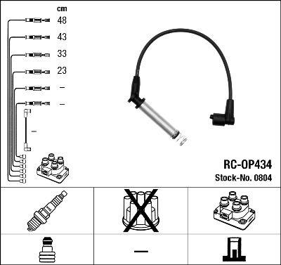 BUJİ KABLOSU CORSA B 1.2 NZ-SZ 1.4 SE 8V COMBO B-ASTRA F-VECTRA A 1.4 SE 1.6 8V SE-SZ ECOTECH-ENJ. RC-OP434 - NGK - OEM 1612651