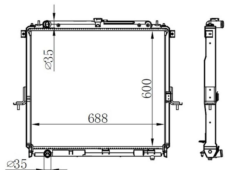 RADYATOR BRAZİNG MT(600X688X26)NAVARA - 2.5DCI 05- - ORIS - OEM 21410