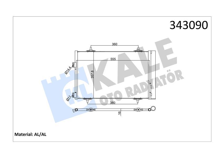 KLİMA KONDENSERİ (RADYATÖRÜ) PEUGEOT P508 10> CITROEN C5 10> 1.6 HDI (DV6) THP-VTI (EP6) (AL-AL) - KALE - OEM 6455.JC
