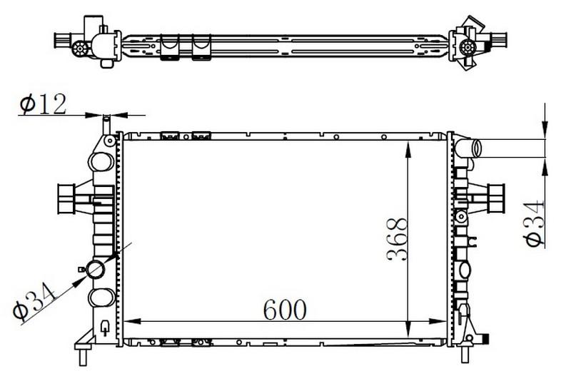 RADYATOR BRAZİNG MT(600X368X32)ASTRA G -1.4İ/1.6İ/1.8İ/2.2İ 98- - ORIS - OEM 93177121