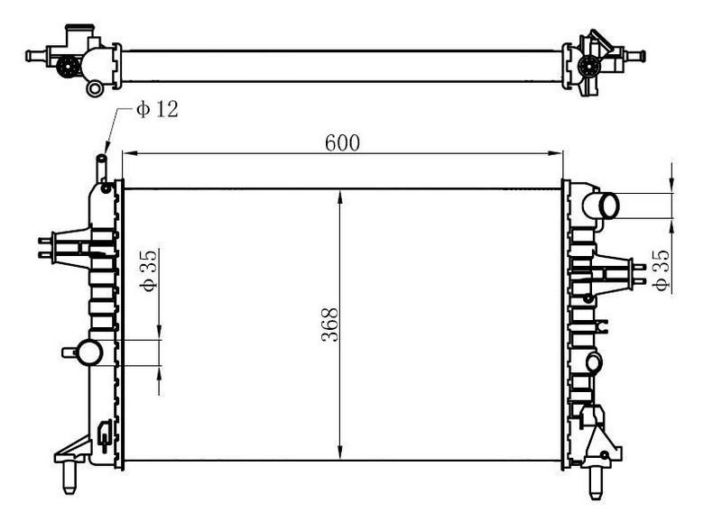 RADYATÖR ASTRA G-ZAFIRA 1.4 16V-1.6 16V-1.8 16V-2.0 16V-2.2 16V (AC+KLİMASIZ+MEKANİK) (600x377x23) - ORIS - OEM 93177121