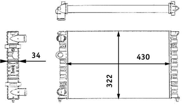 Kühlmittelkühler VW GOLF III — MAHLE CR364000S - MAHLE