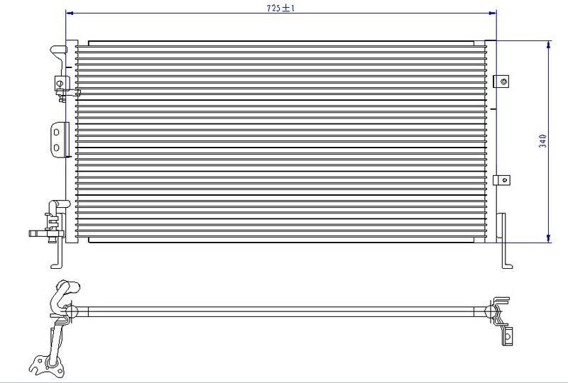 KLİMA RADYATÖRÜ (KONDENSER) HYUNDAI SONATA 2,0L G4JP 98-01 (725 x 335 x 16) - ORIS - OEM 9760638001
