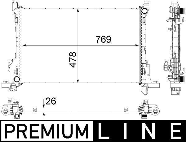 Kühlmittelkühler RENAULT TRAFIC 13- — MAHLE CR84000P - MAHLE