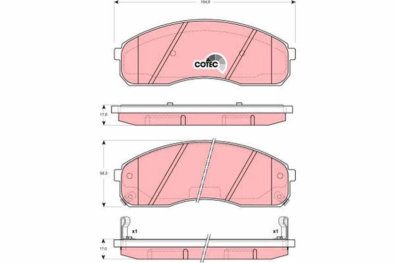 ÖN FREN BALATA KIA PREGIO 2,7L J2 99-04 / CARNIVAL 2.9L 00-05 - TRW - OEM 0K75A3328Z