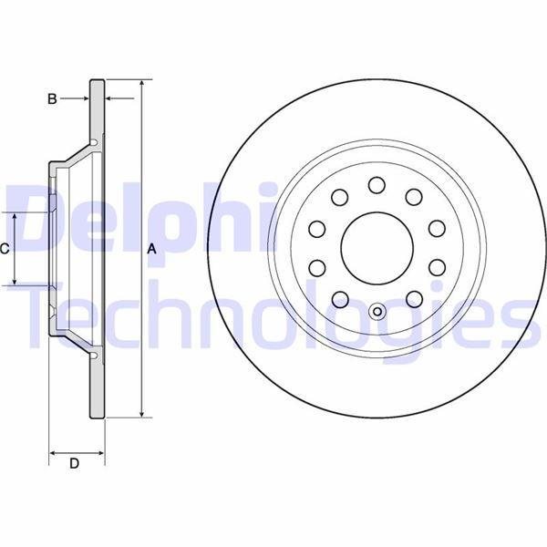 FREN DİSKİ ARKA VW GOLF 7 13>20 ARTEON 17>20 PASSAT B8 15>20 TIGUAN 16>24 SKODA KODIAQ 16>SUPERB III 15>24 SEAT TARRACO 18>24 AUDI Q3 19> A3 14>20 - DELPHI - OEM 3Q0615601