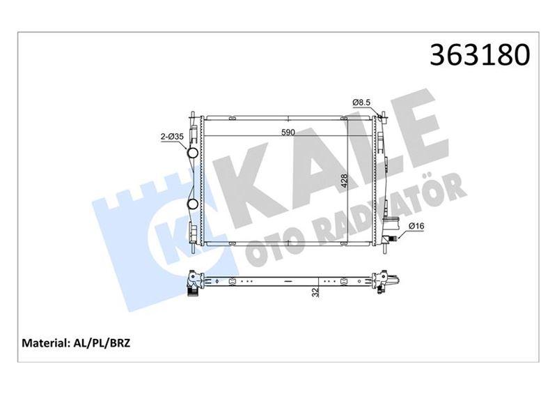 NISSAN QASHQAI (J10) QASHQAI +2 1.5DCI 07<14 (MT) [BRAZING] [590X428X32] SU RADYATÖRÜ - KALE - OEM 21400JD50A