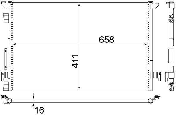 KLİMA RADYATÖRÜ (KONDANSATÖR) OPEL VECTRA C 02> (660x411x16) - MAHLE - OEM 13101839