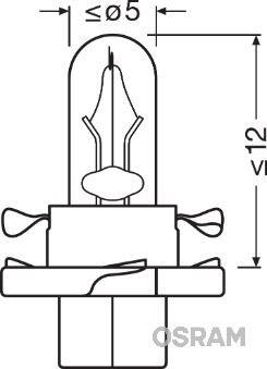 AMPUL 12V 1.5W PLS SOKETLI GOSTERGE - BEJ - - OSRAM