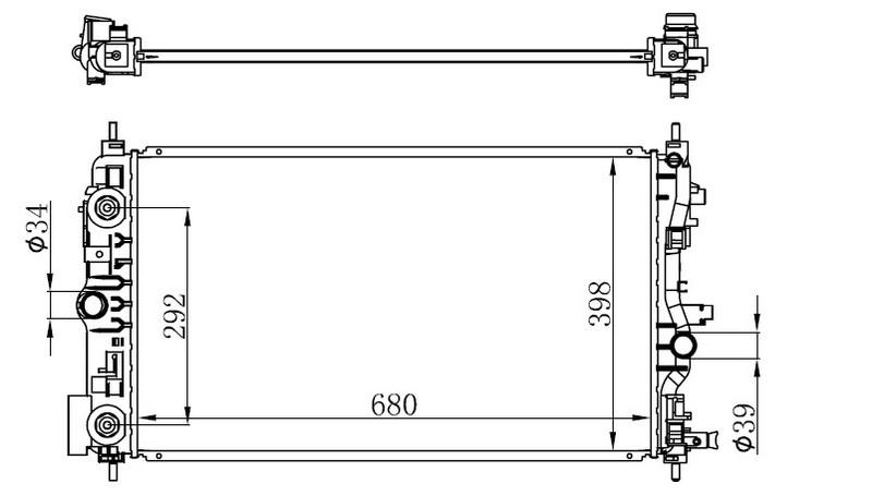 RADYATÖR (OTOMATİK) ASTRA J-ZAFIRA TOURER C-CRUZE 1.4-1.6 (AL/PL/BRZ) (680x397x28) - ORIS - OEM 39074657