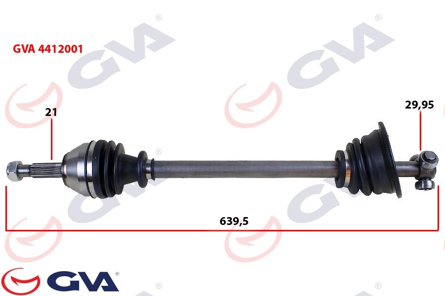 KOMPLE AKS SOL RENAULT 19 1.4 (639mm) - GVA - OEM 7701351484
