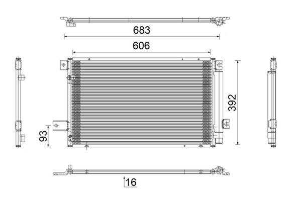 A/C-Kondensator TOYOTA AVENSIS (T25) — MAHLE AC819000S - MAHLE