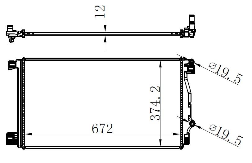 INTERCOOLER BRAZİNG INTERCOOLER A/M(672X374X12)CHR 2017+ - ORIS