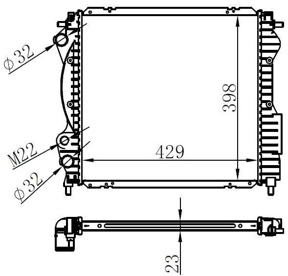 RADYATOR EXP CLIO 1.2 1.4 BENZINLI (429x398x22) — ORIS BRN009022 - ORIS - OEM 7700806575
