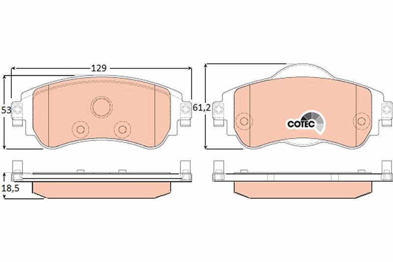 ÖN FREN BALATASI CITROEN C4 (B7) 1.4 VTI (09=> C4 1.6 HDI (11/2009=> DS4 1.6 HDI 1.(4.2011=> - TRW - OEM 4254.A9