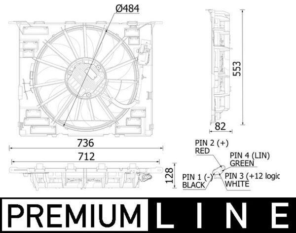 Kühlmittelkühler-/Kondensator-Lüfter BMW 5 (G30.M5) / 7(G12) - MAHLE