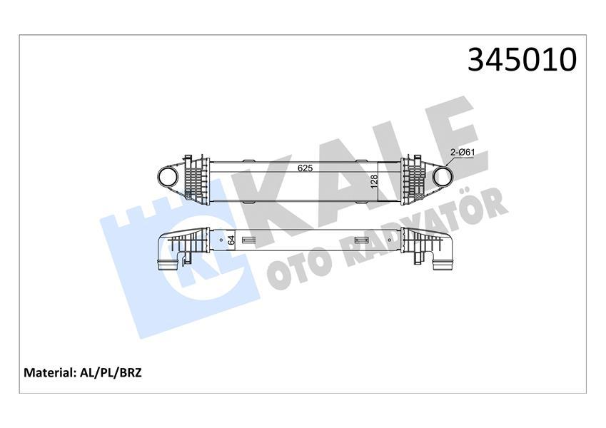 TURBOSARJ RADYATORU MERCEDES W204 S204 C204 W212 C207 R172 - KALE - OEM A2045000100