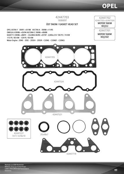 ÜST TK CONTA KEÇELİ ASTRA-VECTRA-OMEGA-FRONTERA 2.0 8V - OTOCONTA - OEM 160664