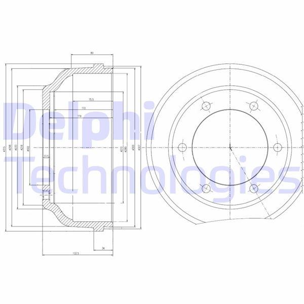 ARKA KAMPANA TRANSIT V.184 01>06 (CIFT TEKER) [280 / 75.5 MM] - DELPHI - OEM YC1W1126ED