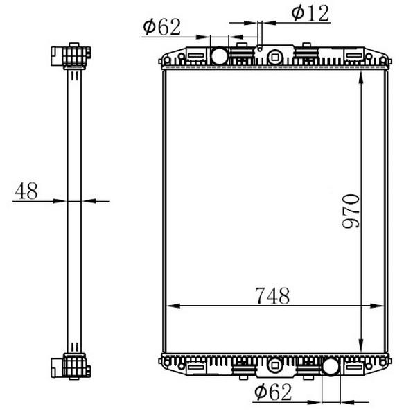 RADYATOR TRUCK BRAZİNG MT(970X748X48)F95` 400 87 614190 - ORIS - OEM 0076449