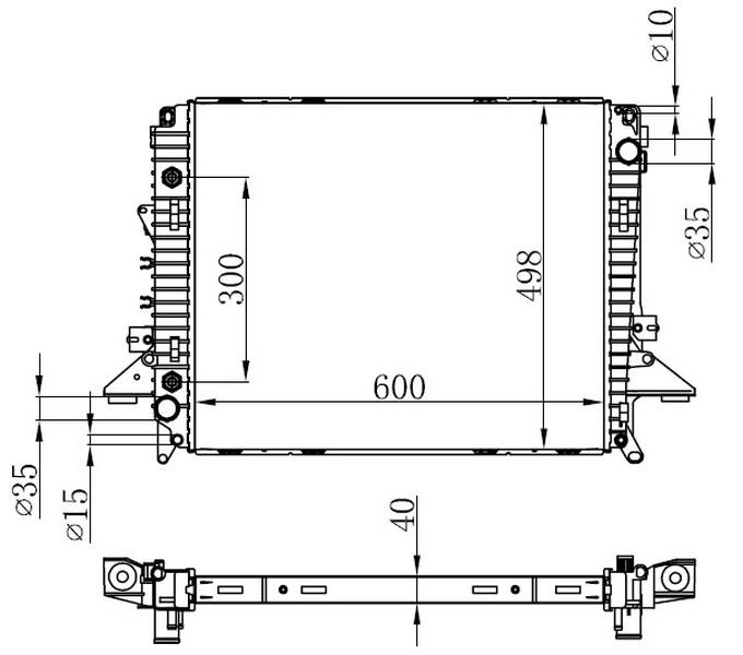 RADYATÖR BRAZİNG RANGEROVER 2.7TD 05=> (OTOM) (600x498x40) - ORIS - OEM PCC500201