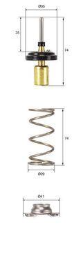 TERMOSTAT (82 °C) TOYOTA AURIS COROLLA 1.33L 1NR-FE NRE150 NRE180 (6 vites) 10-18 / YARIS 1.33L 1NR-FE NSP90 NSP130 06-17 - MAHLE - OEM 1632147011-9091603147