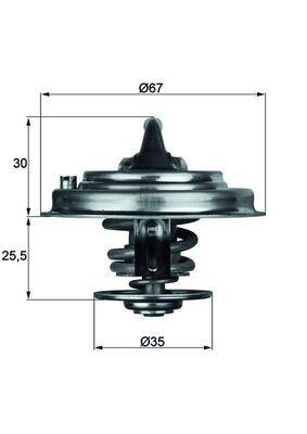 TERMOSTAT ((82 ºC) AUDI A6 A8 42I 97- VOLKSWAGEN PASSAT TOUAREG PHAETON 28 97- - MAHLE TERMOSTAT - OEM 077121113C