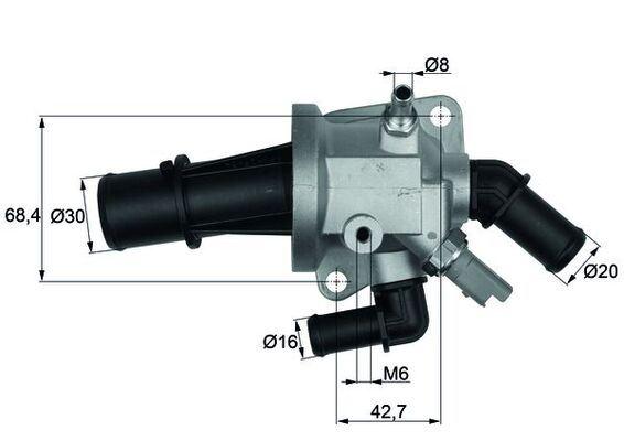 TERMOSTAT 88 °C FIAT ALBEA 03>09 DOBLO 02> PANDA 04> PUNTO 03>12 500 07> OPEL COMBO C 05>12 CORSA C 05>10 MERIVA A 03>10 1.3D MJET 1.3 CDTI - MAHLE - OEM 55180041