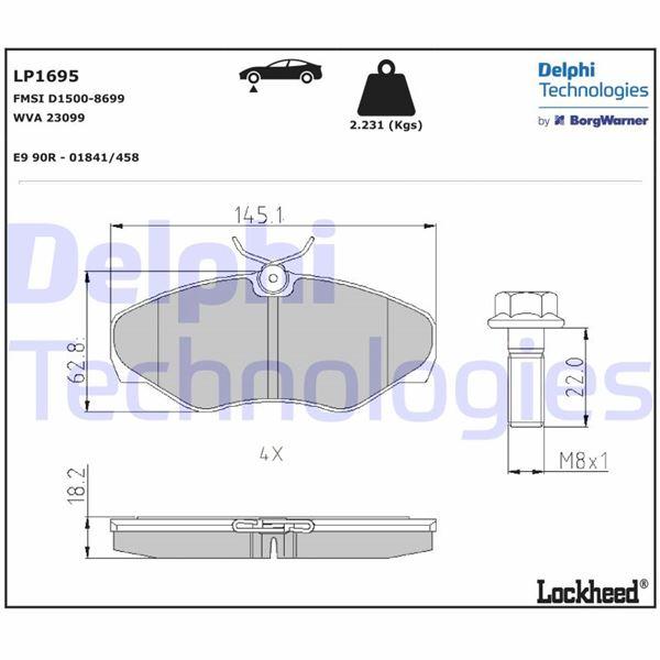 ÖN BALATA RENAULT TRAFIC II 01> OPEL VİVARO 01> - DELPHI - OEM 7701054771