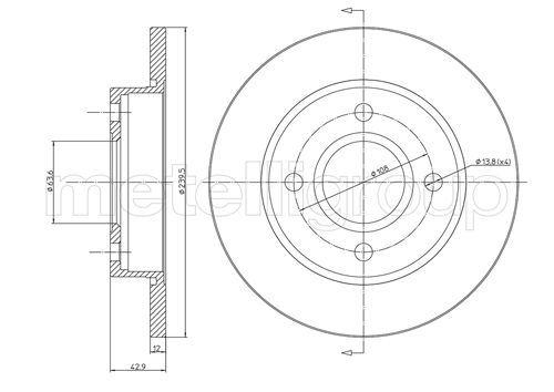 FREN DİSKİ ÖN FORD FİESTA-KA 96> (239,5x12x4delik) - CIFAM - OEM 96FX