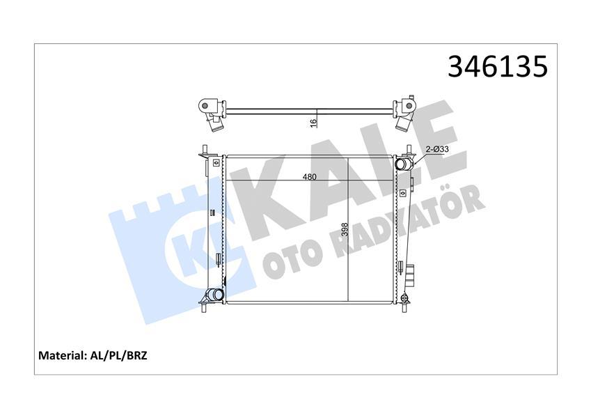 RADYATOR SOUL 1.6CVVT (09+) AL PL BRZ - KALE - OEM 253102K000