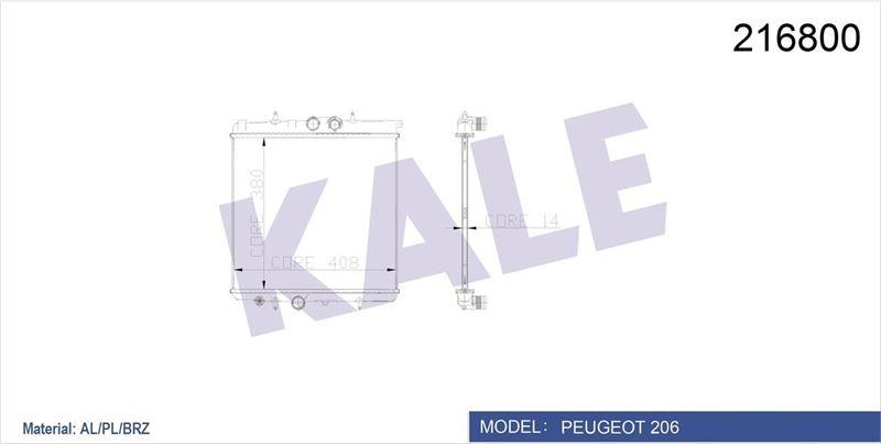RADYATOR P206 1.4I (MUSURSUZ) (MT) AL/PL/BRZ - KALE - OEM 1330.37