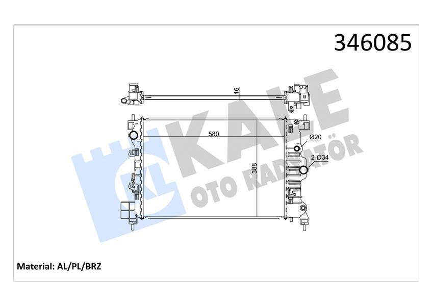 RADYATOR AVEO - VALEO - OEM 1300342