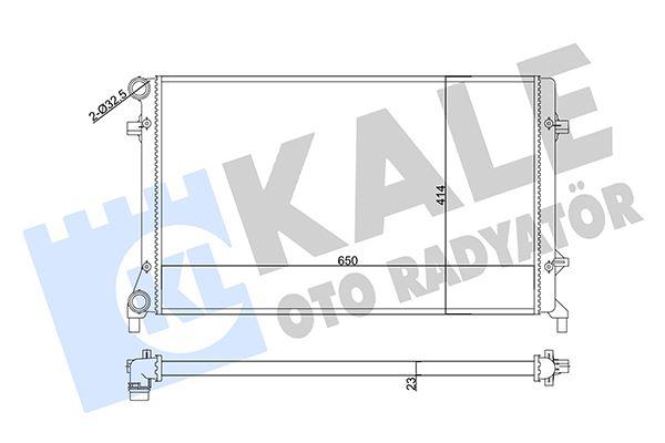 SU RADYATÖRÜ AUDI A3-SEAT ALTEA-LEON-TOLEDO III-SKODA OCTAVIA-YETI-VW CADDY III-EOS-GOLF V-VI-JETTA III-PASSAT-TOURAN 1.4 1.6 2.0 FSI 03=>(AT MT)(AC NAC)(MEKANİK)(650x414x23)(1K0121251DL-1K0121251AP) - KALE - OEM 1K0121253AN
