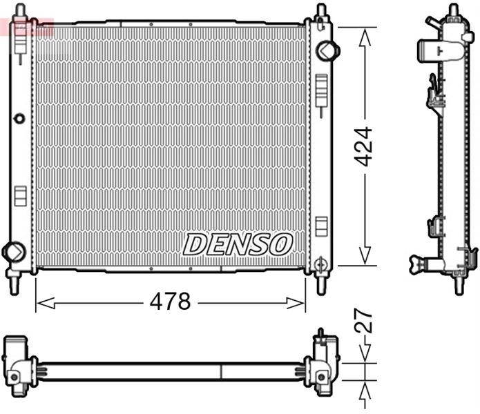 RADİATOR. ENGİNE COOLİNG NISSAN CUBE (10-) - DENSO - OEM 214101FE0B
