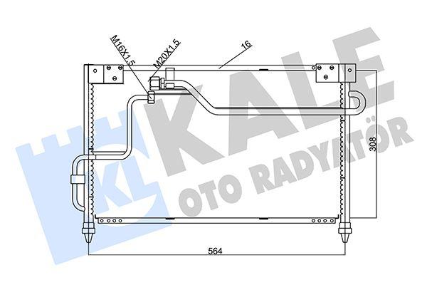 KLİMA KONDENSERİ MAZDA 626 IV (AL-AL) (564X308X16) - KALE - OEM GA7H61480A