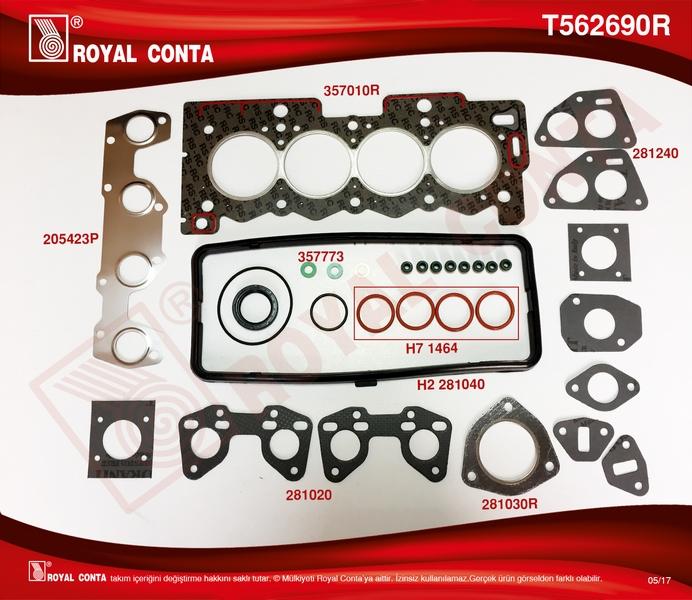 UST TAKIM CONTA (REINZ KECELI SUBAP LASTIKLI) PEUGEOT P106 P206 P207 P306 P307 14 (72-75 HP) TU3A TU3JP - ROYALCONTA - OEM 0197.H8