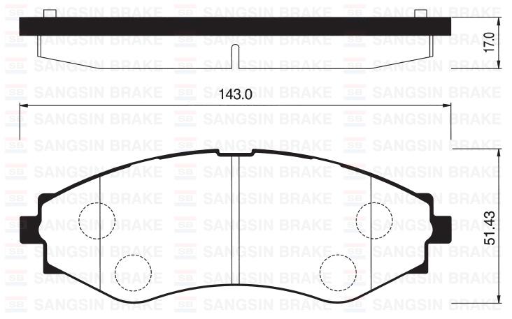 ÖN FREN BALATASI LACETTI 1.4-1.6-1.8 2.0D 04> NUBIRA 1.4-1.6-1.8 2.0D 04> - SANGSIN - OEM 96405129
