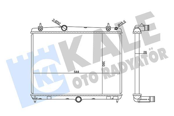 RADYATÖR C5 09>P508 10>1.6HDI (EP6CDT) (MEK+OTOM+AC+KLİMASIZ) (555x394x24) - KALE - OEM 1330.W5