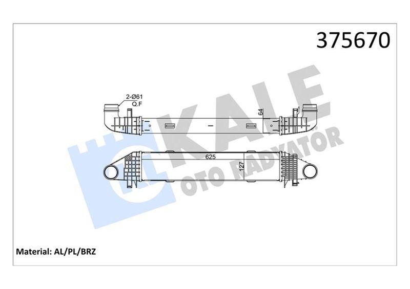 TURBOSARJ RADYATORU MERCEDES W204 S204 C204 W212 C207 A207 - KALE - OEM A2045000000