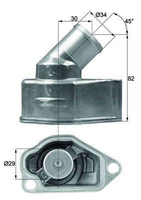 TERMOSTAT (KOMPLE) (87C) ASTRA F-ANTARA 07> CAPTIVA-EPICA-REZZO-OMEGA B-NUBIRA 1.8-2.0-2.4 - MAHLE - OEM 92062728